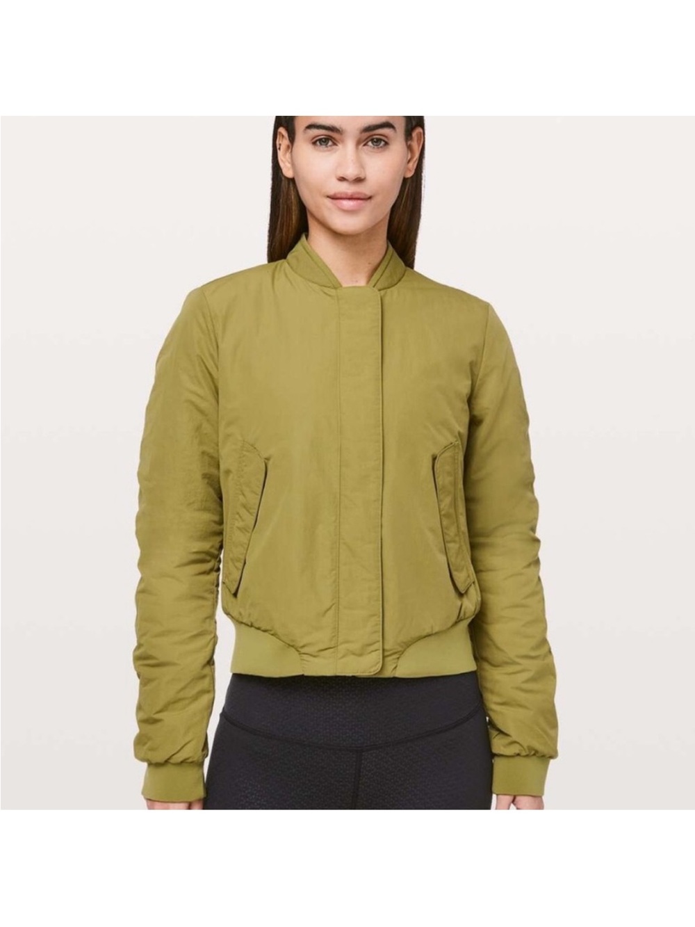 Lululemon Warm Two Ways Bomber Jacket Mossy Size 6